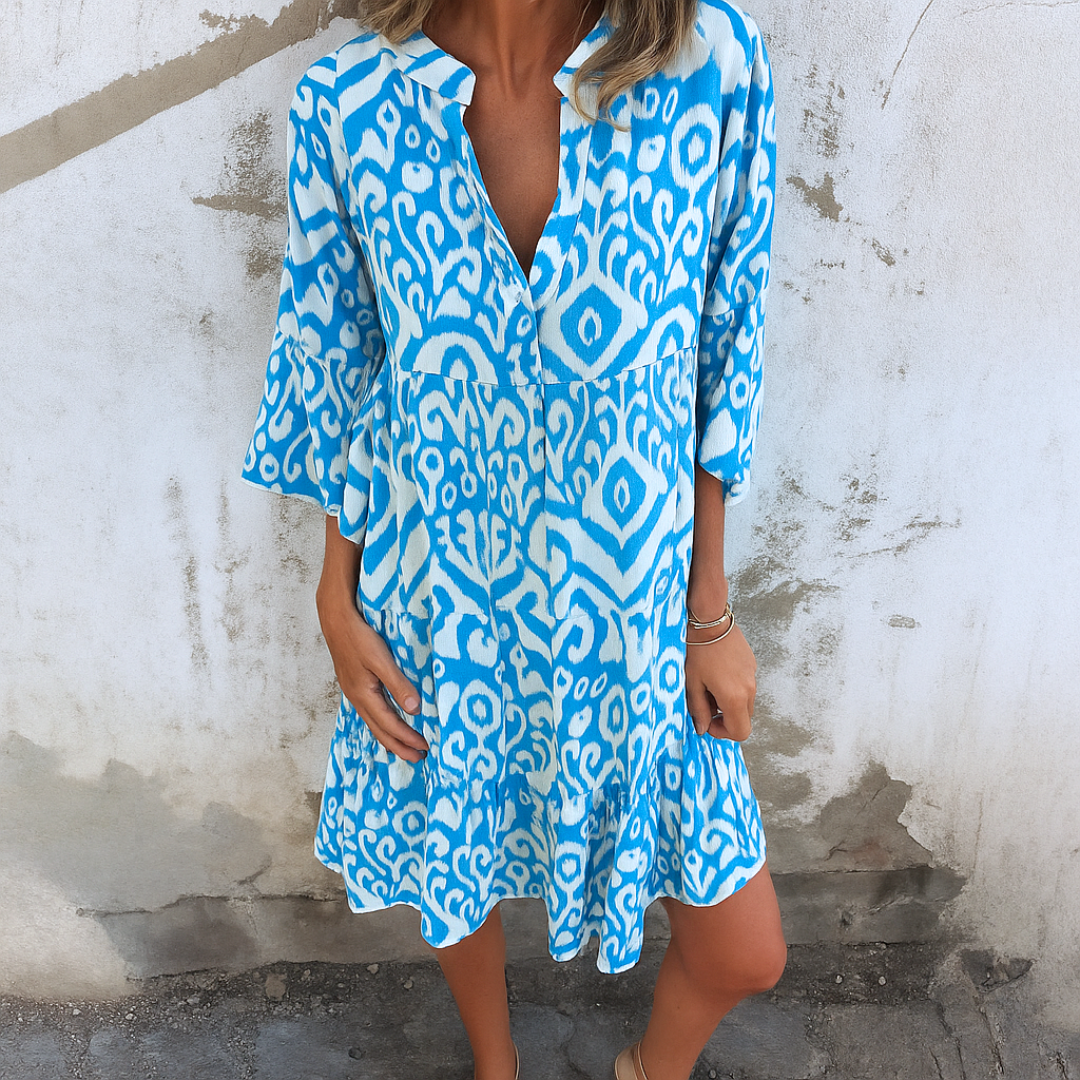 Margriet | Tyylikäs mekko V-pääntiellä - Elegantti V-pääntiemekko