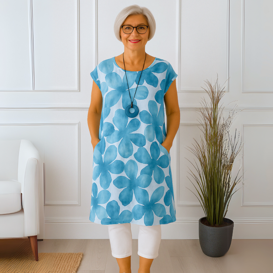 Anita | Tyylikäs mekko pyöreällä pääntiellä