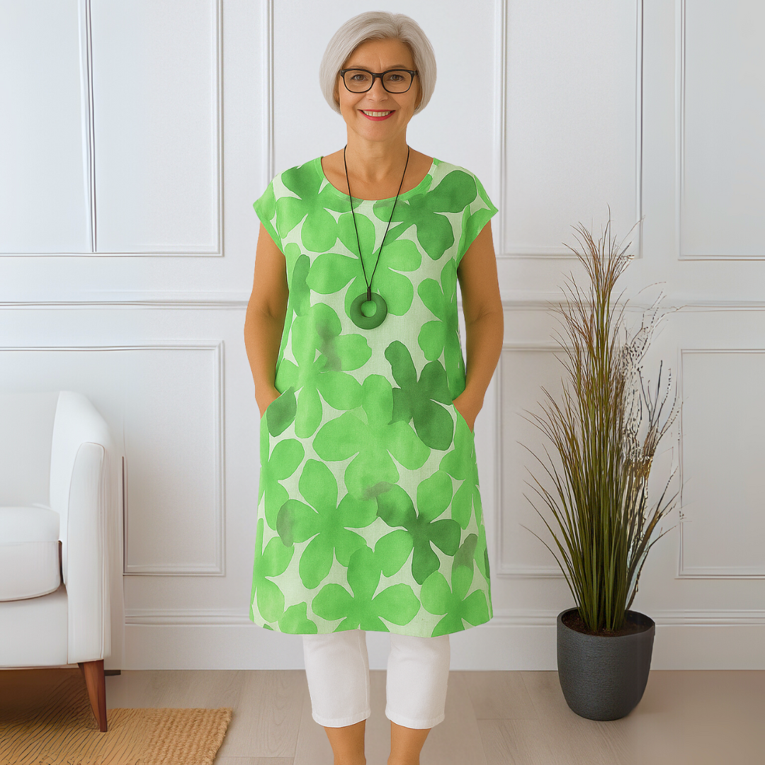 Anita | Tyylikäs mekko pyöreällä pääntiellä