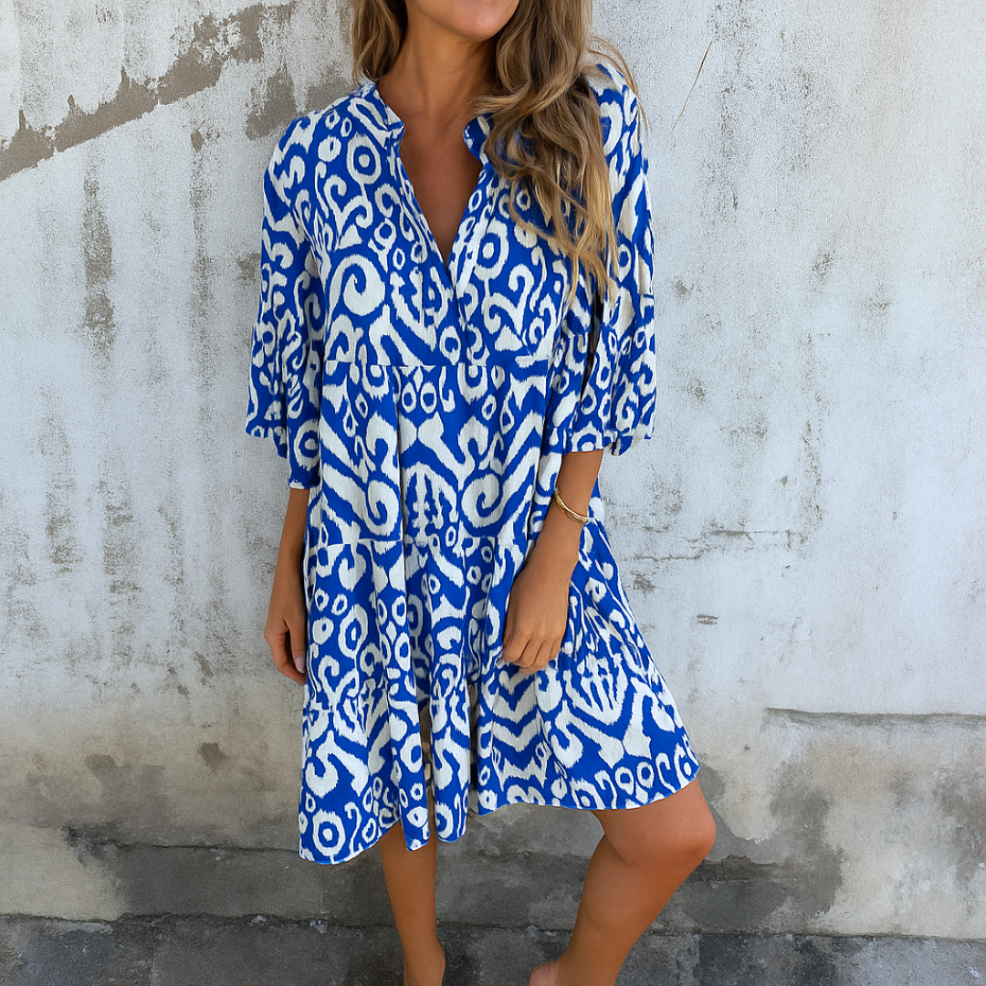 Margriet | Tyylikäs mekko V-pääntiellä - Elegantti V-pääntiemekko