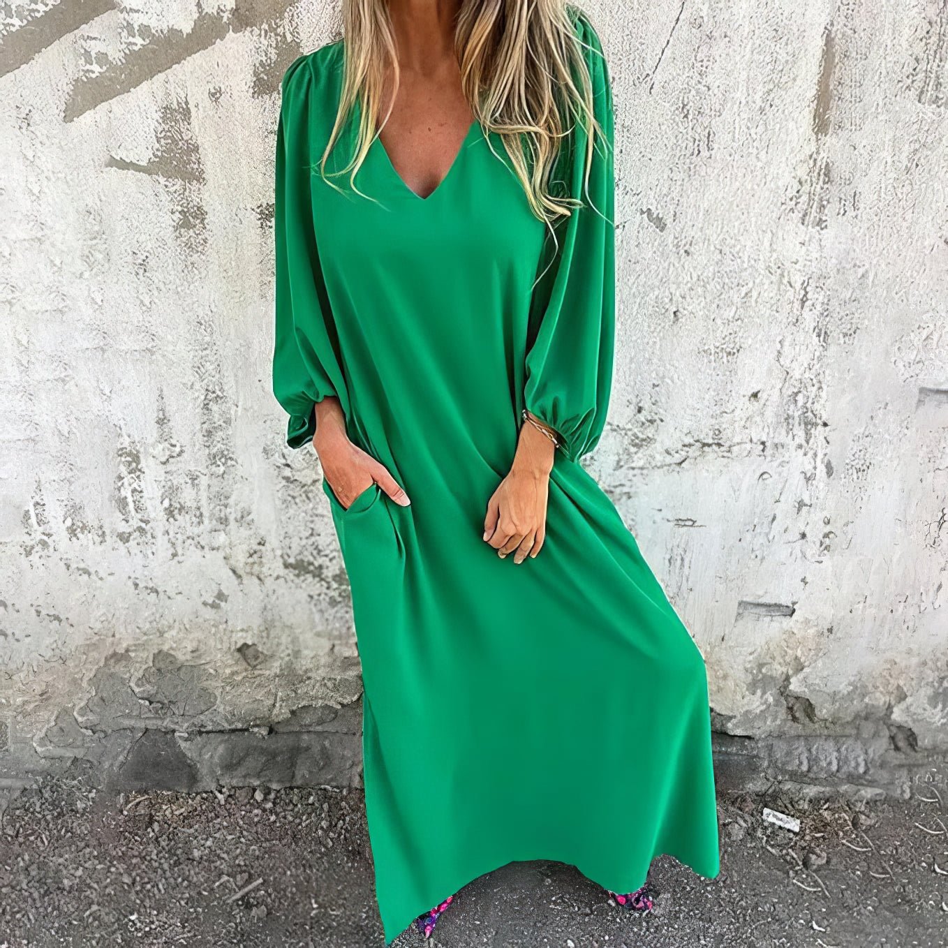 Kaira | Pitkä boho-mekko taskuilla