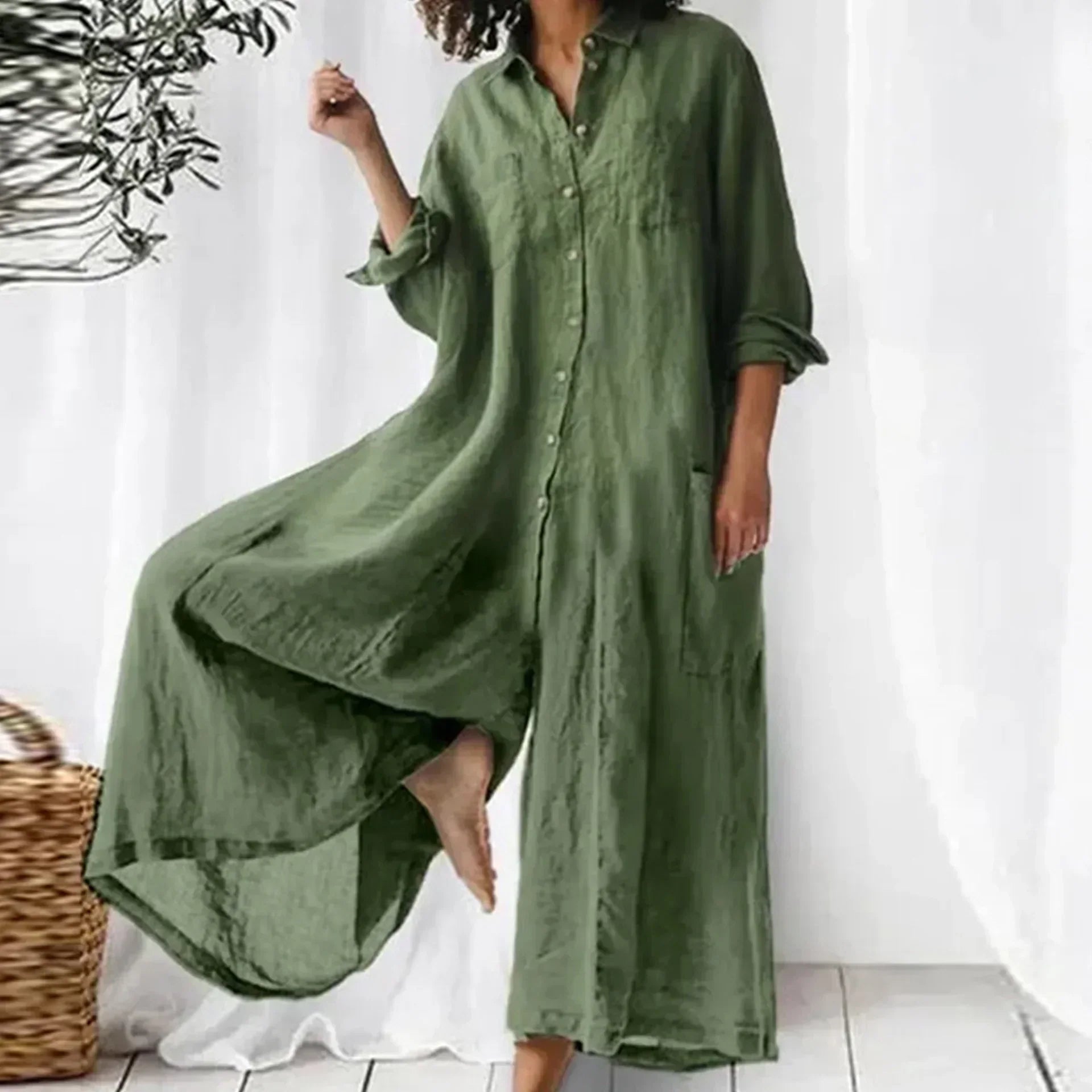 Kaarna | Yksinkertainen ja mukava pellavajumpsuit