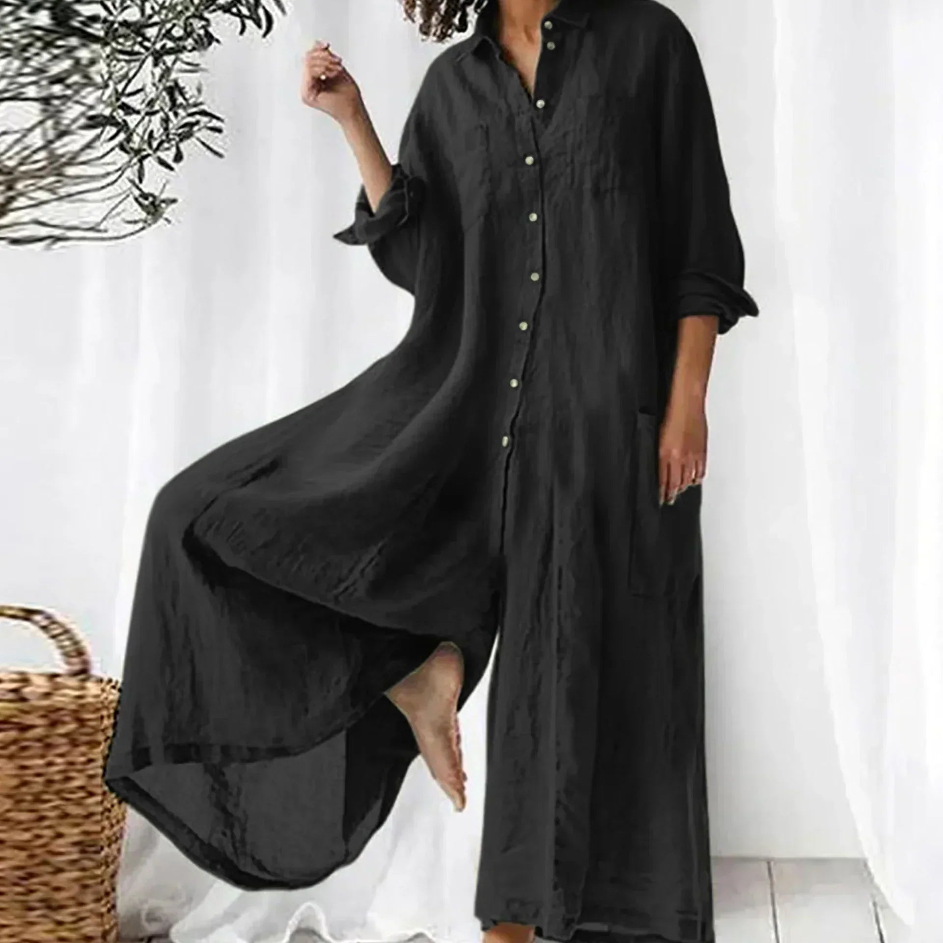 Kaarna | Yksinkertainen ja mukava pellavajumpsuit