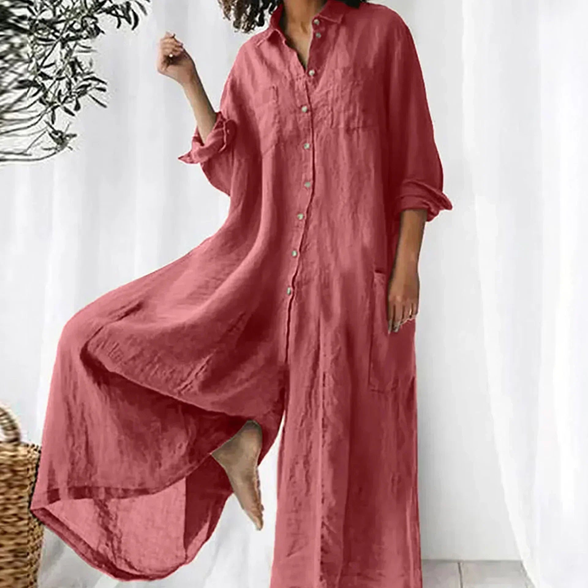 Kaarna | Yksinkertainen ja mukava pellavajumpsuit